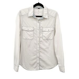 FREE PEOPLE Bandana Bandit Button Down Shirt Light Denim Feel Size Medium